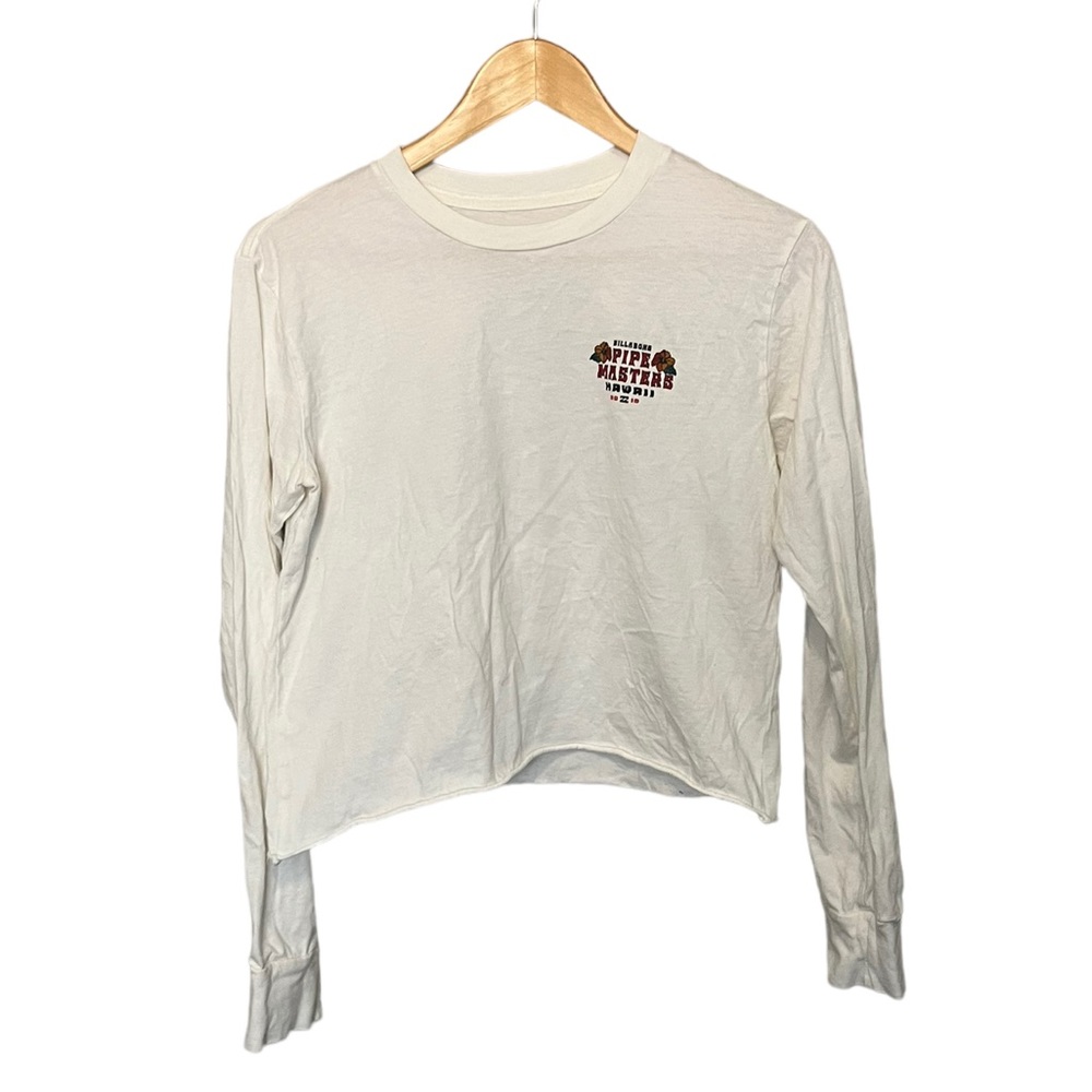 Billabong White Pipe Masters Hawaii 2019 Cropped Long Sleeve Shirt